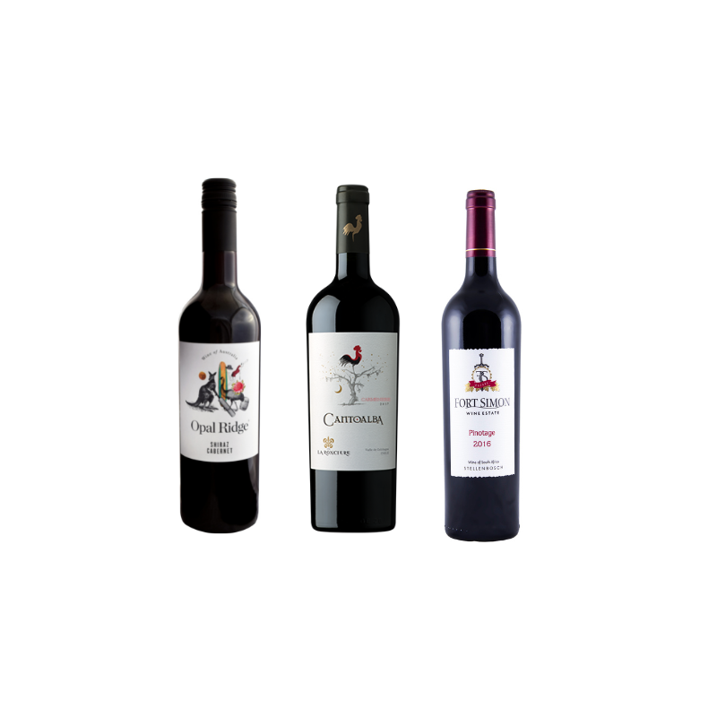 Coffret 3 bouteilles de Vin du Monde 3x75cl